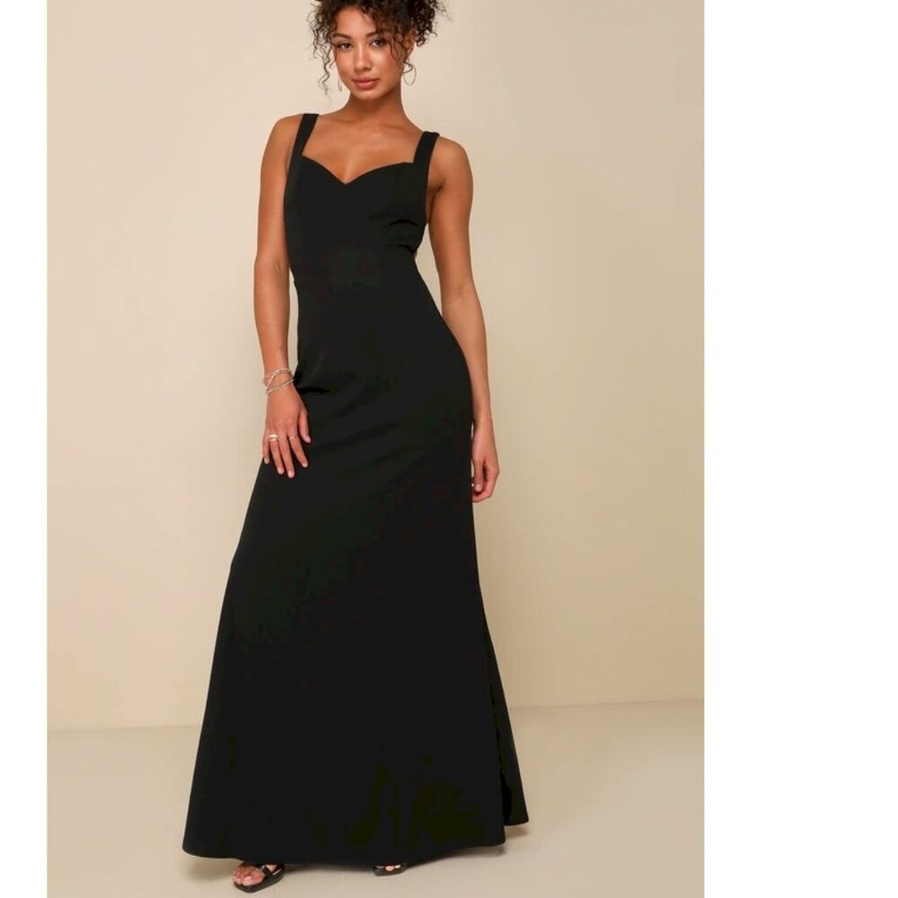 Lulus RSVP Chic Black Strappy Sleeveless Mermaid Maxi Dress Size XS NWOT
